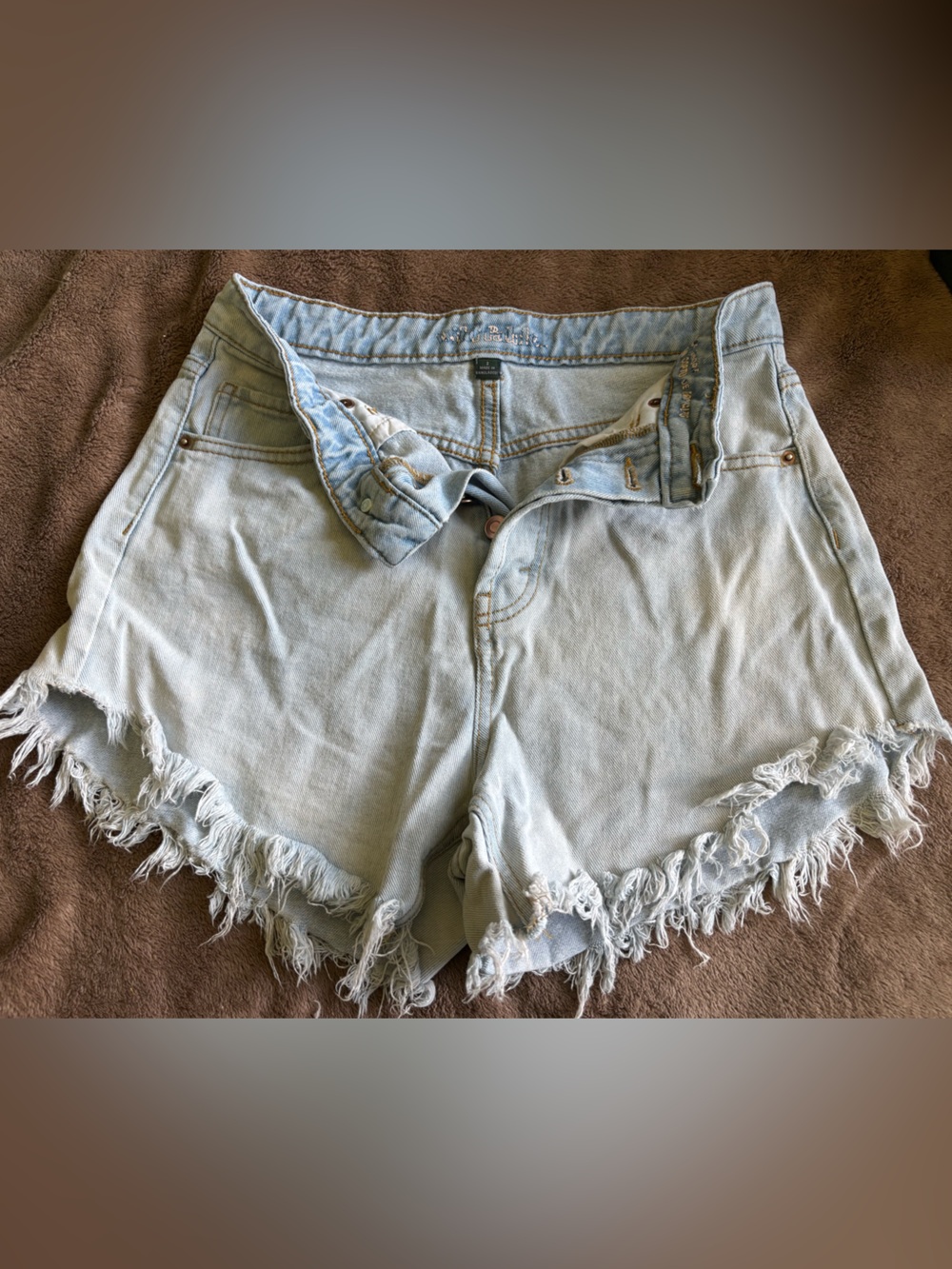 Wild Fable Light Blue Denim High-Waisted Shorts - Picture 1 of 4